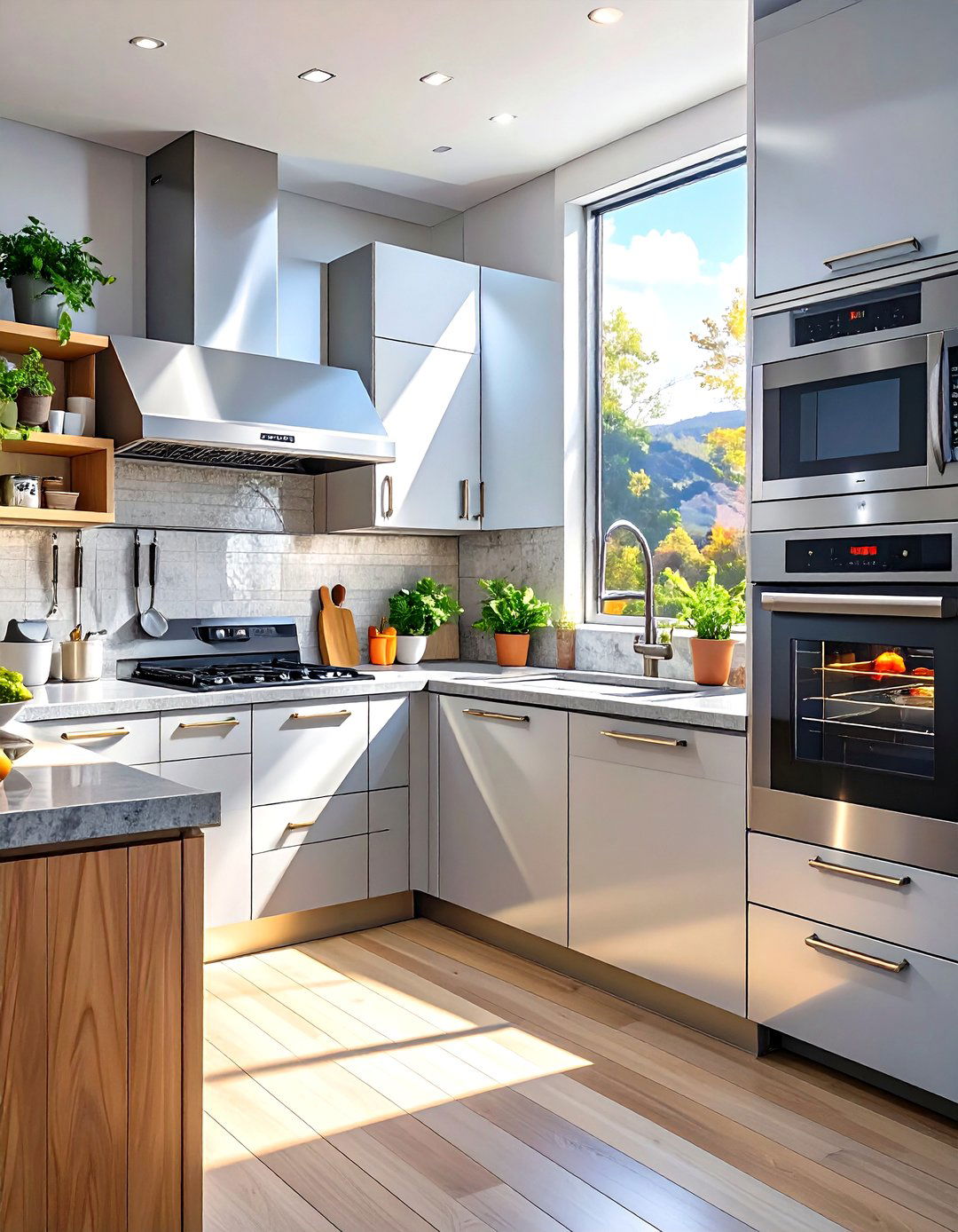 U Shaped Kitchen with a Built in Appliance Wall - 30 u shaped kitchen designs