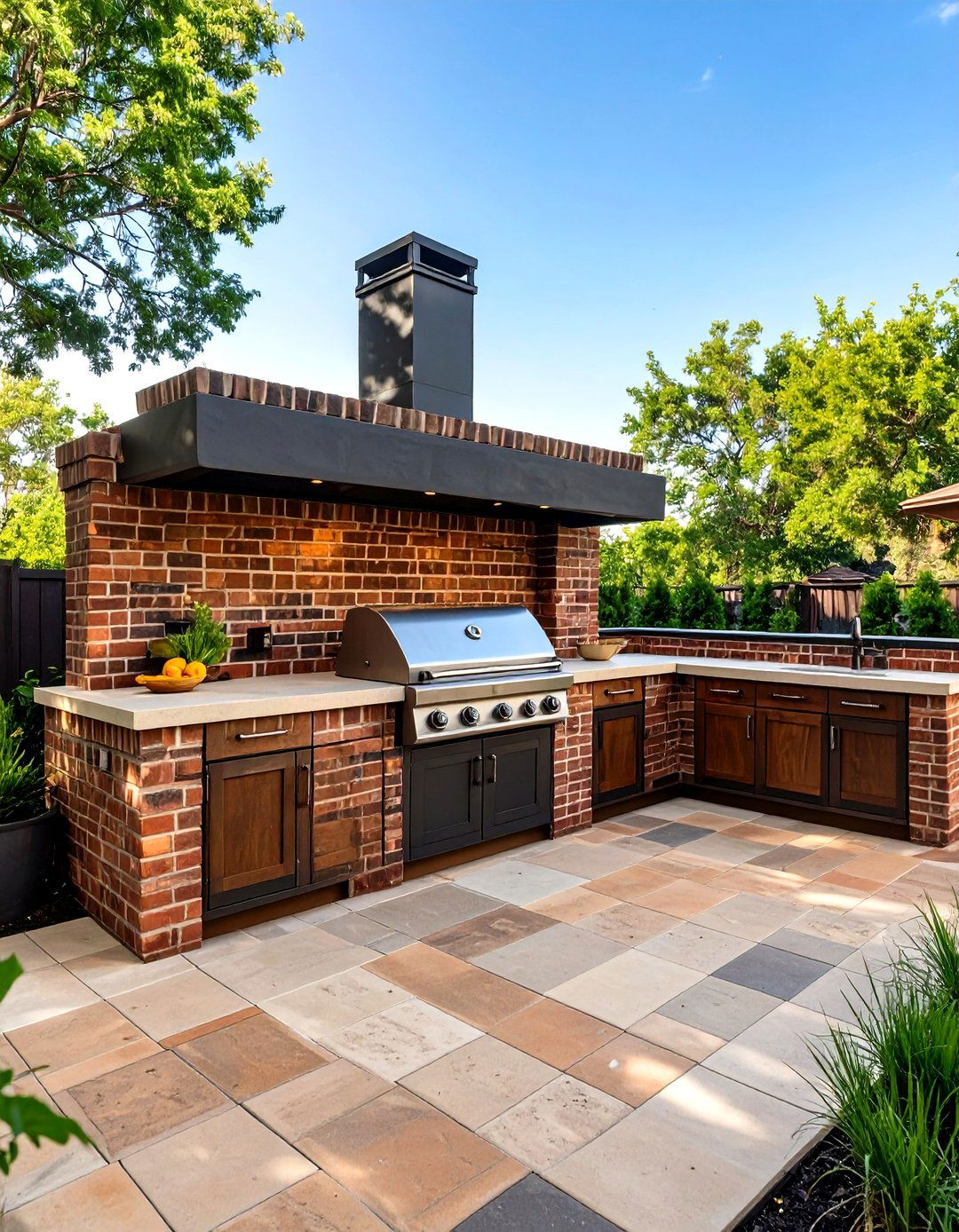 U Shaped Outdoor Brick BBQ Kitchen - 30 outdoor brick bbq designs pictures