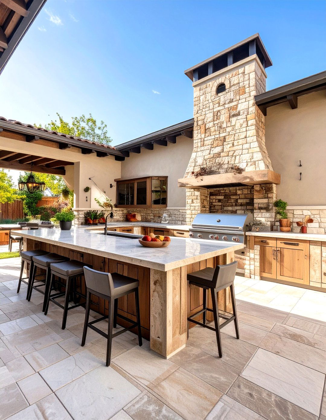 U Shaped Outdoor Kitchen Center - 30 outdoor kitchen designs
