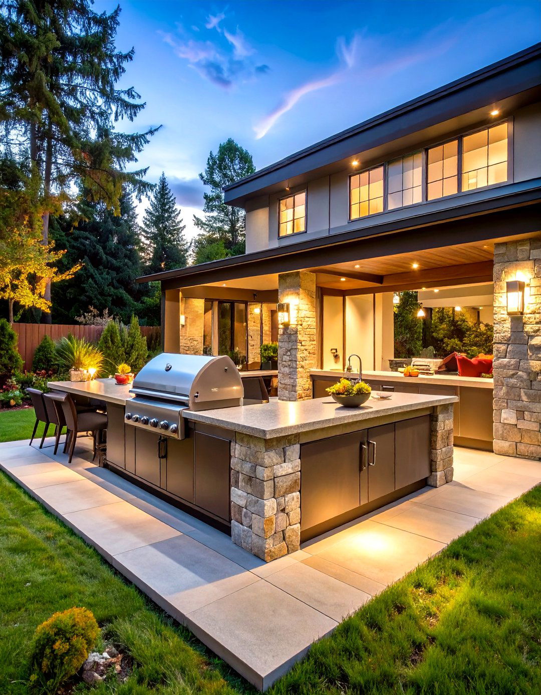 U Shaped Outdoor Kitchen Patio Grill - 30 patio grill ideas