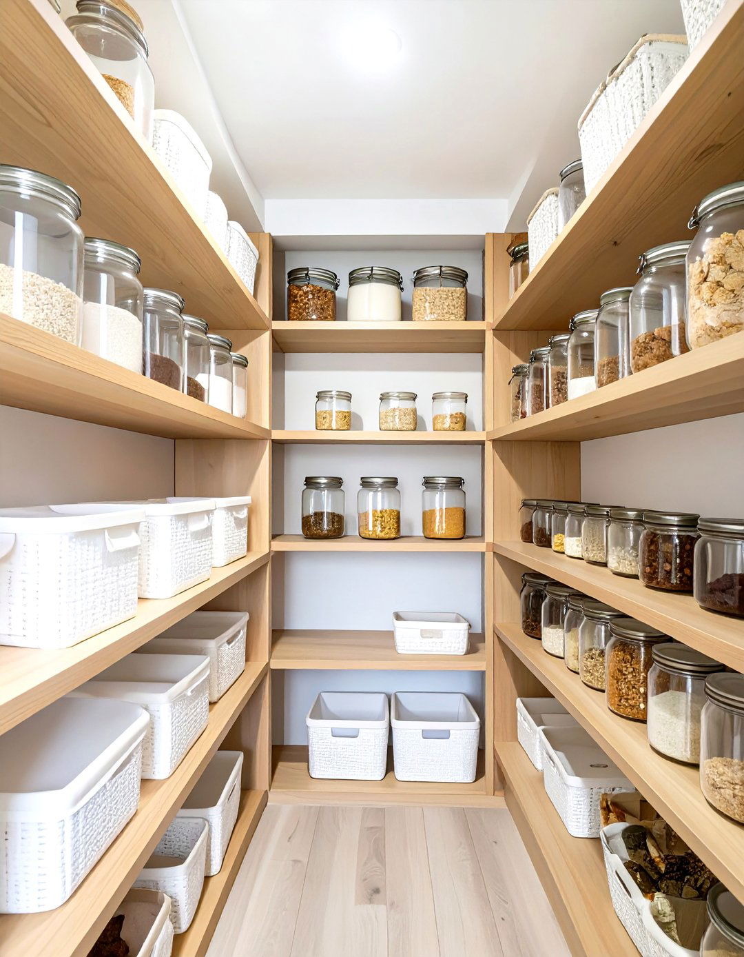 U Shaped Shelving in a Small Walk In Pantry