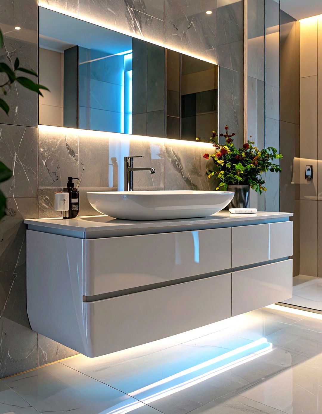 Ultra Modern High Gloss Vanity - 30 vanity inspo ideas