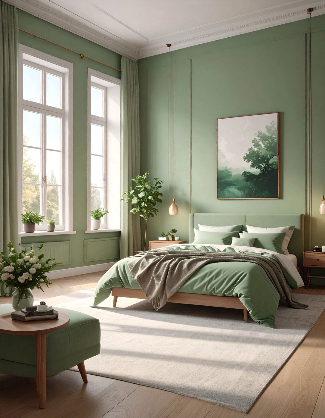 Unadorned Walls in a Single Calming Color - 30 simple bedroom ideas