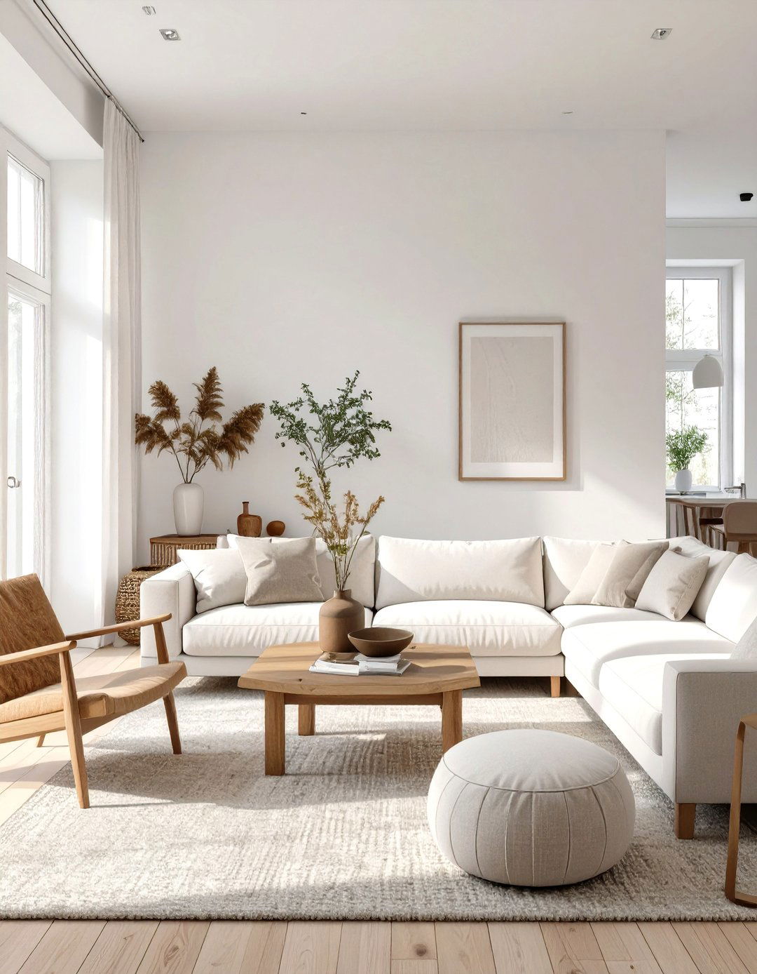 Unadorned Walls - 30 scandinavian design living room ideas