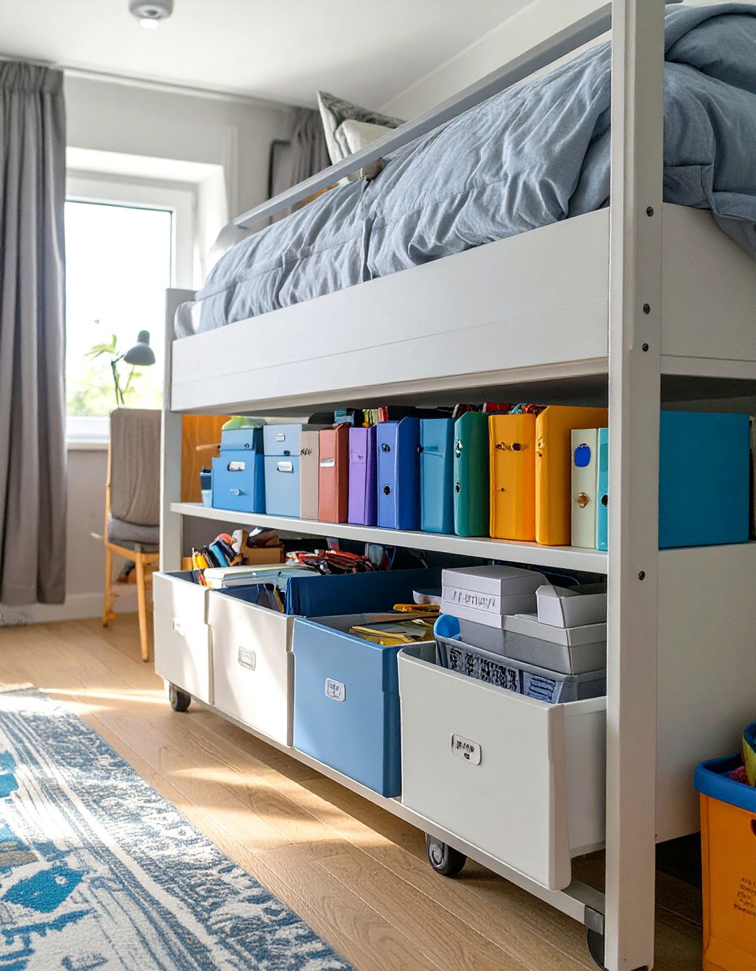 Under Bed Desk Storage - 30 small bedroom office combo ideas