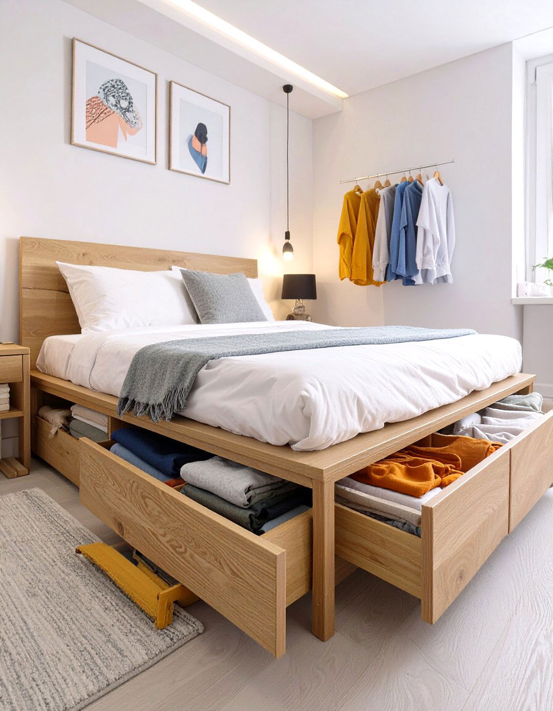Under Bed Storage Drawers - 30 small apartment bedroom ideas