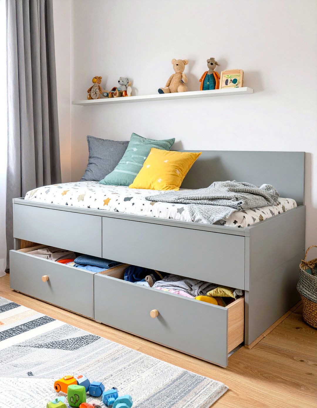 Under Bed Storage Drawers - 30 small kids bedroom ideas