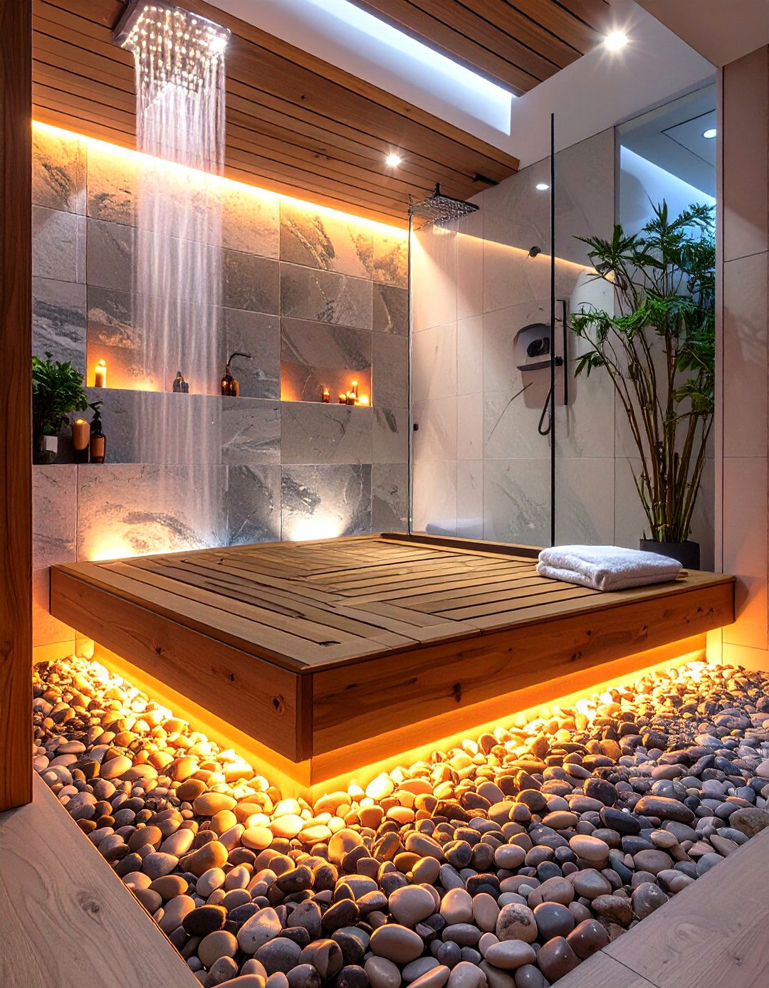 Under Bench Shower Lighting - 30 shower lighting ideas