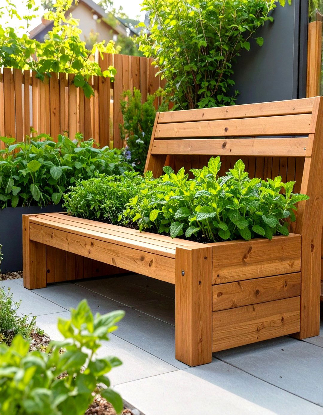 Under Bench Storage Planter - 30 small garden design ideas
