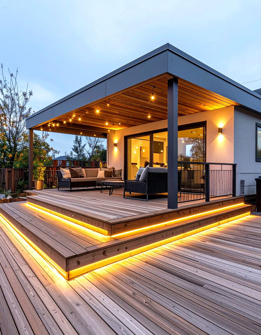 Under Bench and Stair Lighting - 30 diy backyard lighting ideas