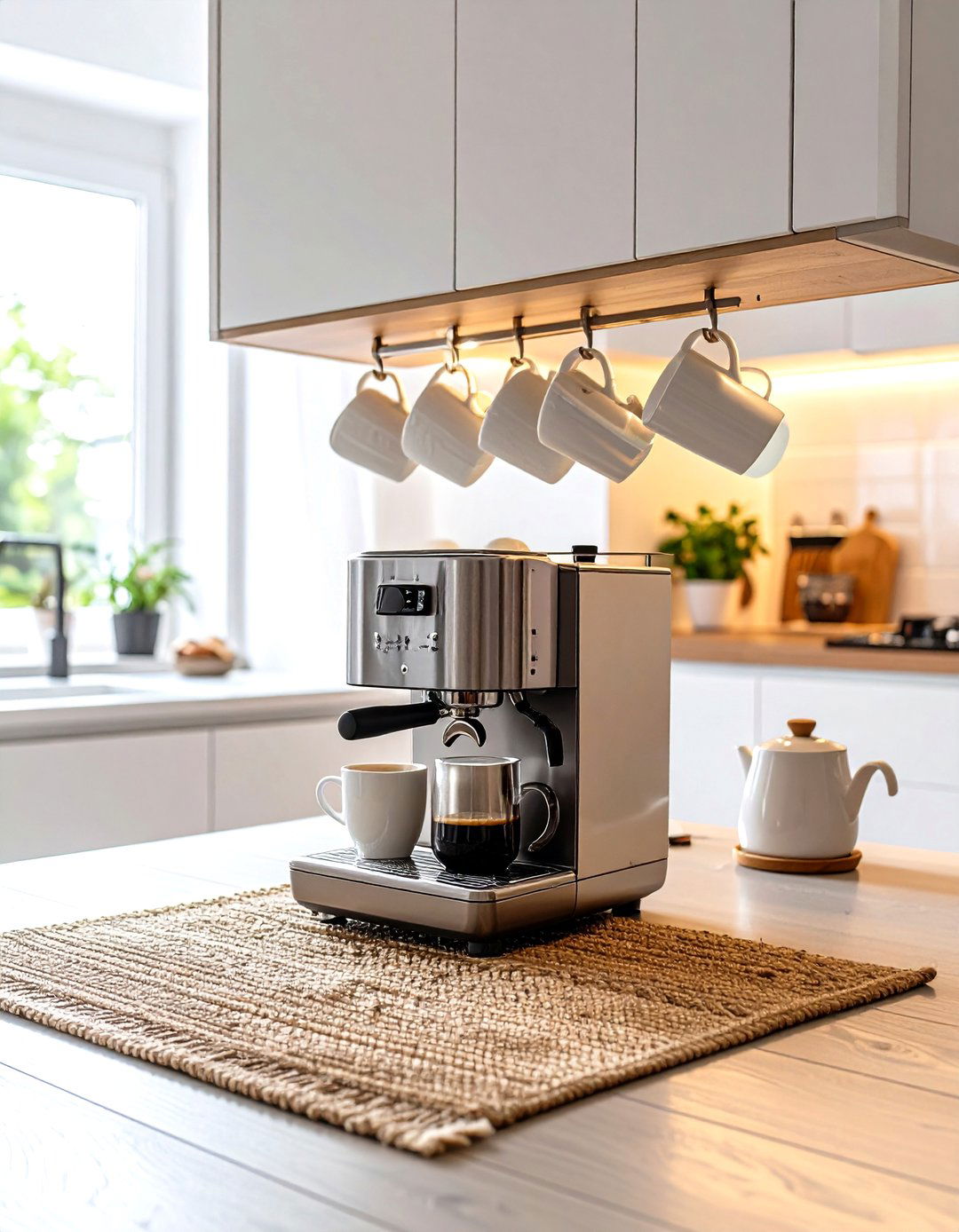 Under Cabinet Coffee Brewing Area - 30 kitchen coffee bar ideas