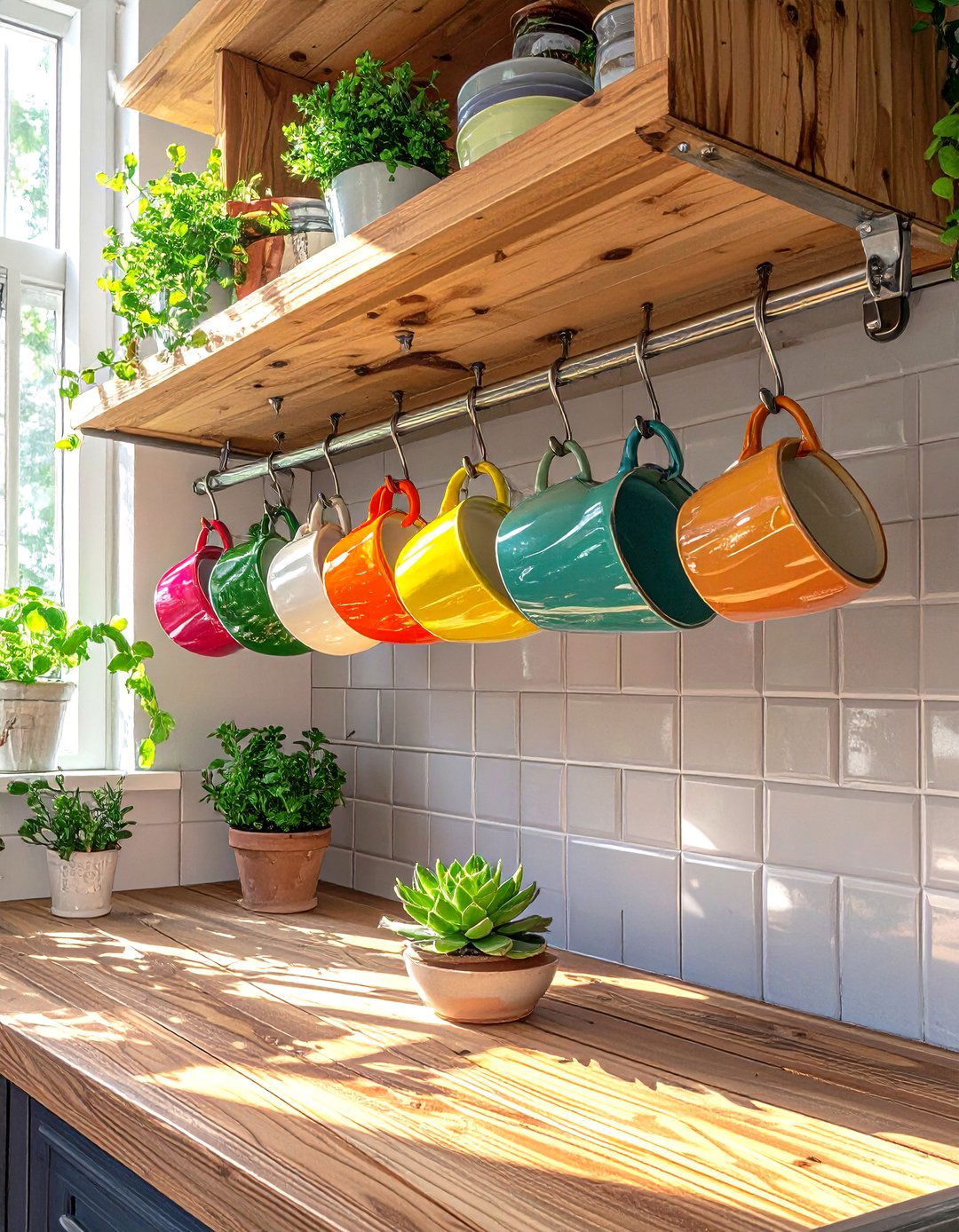 Under Cabinet Hooks for Mugs - 30 small kitchen organization ideas