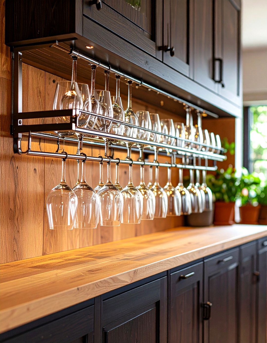 Under Cabinet Stemware Rack - 30 kitchen cabinet storage ideas