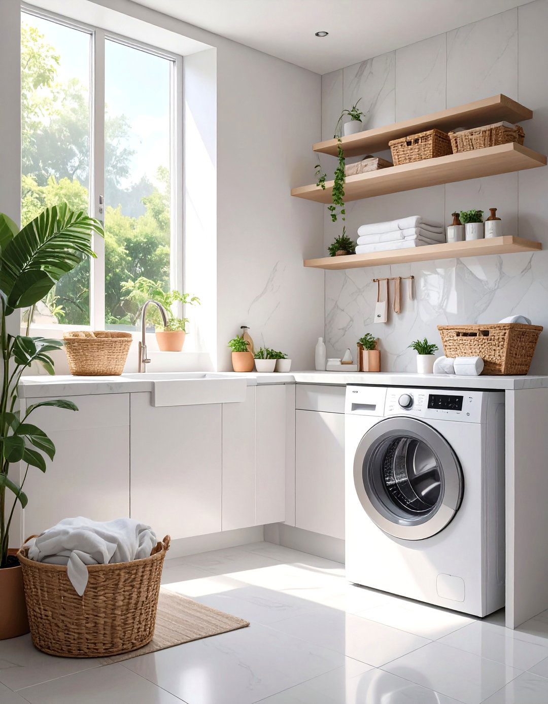 Under Counter Appliance Placement - 30 combination small bathroom and laundry room combo designs