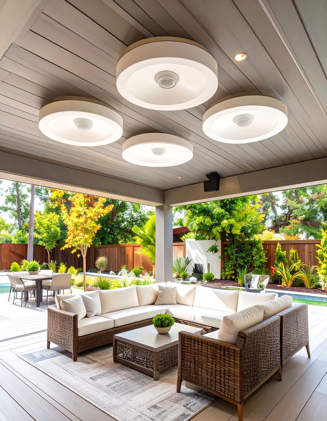 Under Deck Ceiling with Outdoor Speakers - 30 waterproof under deck ceiling ideas