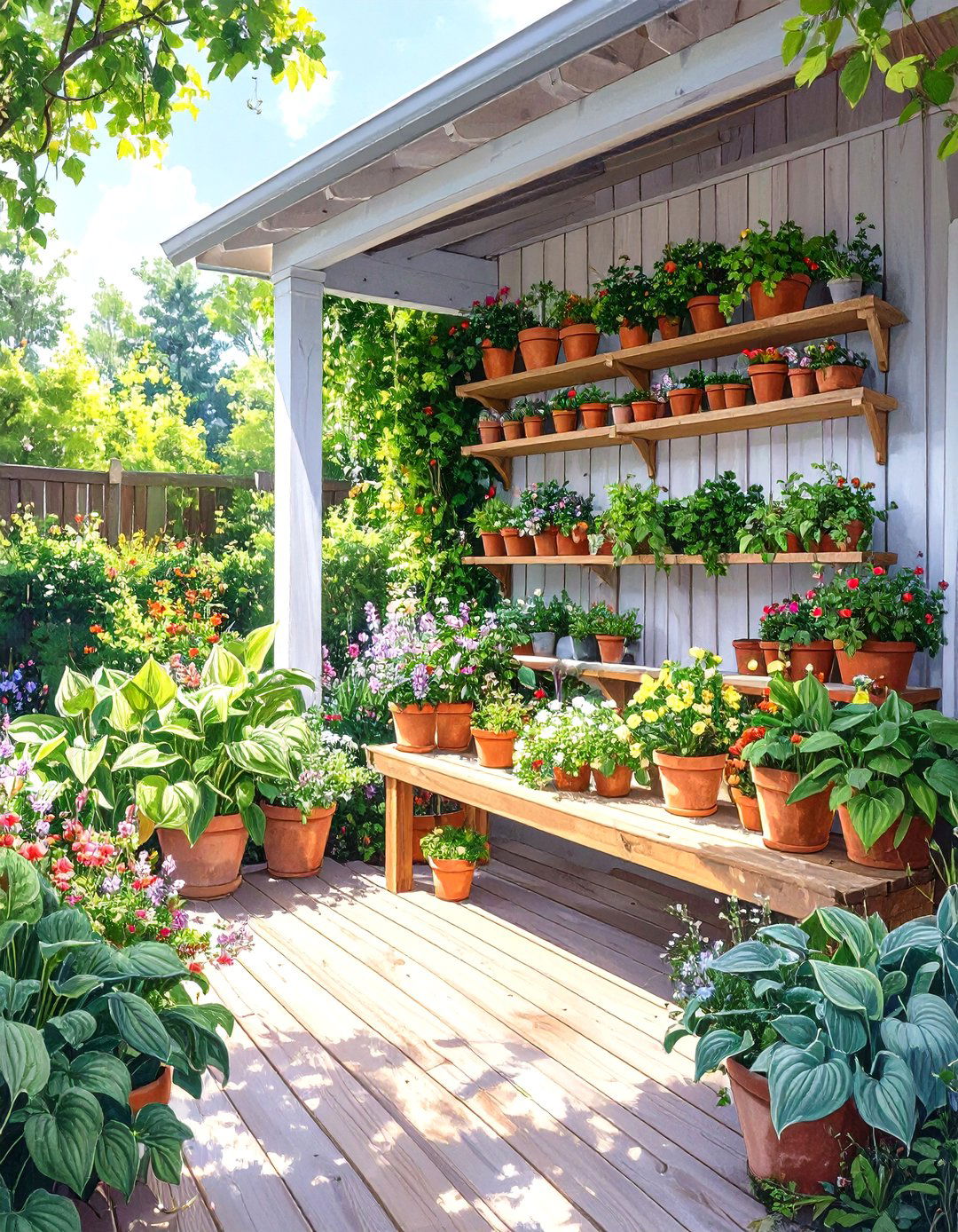 Under Deck Garden and Potting Station - 30 under deck ideas