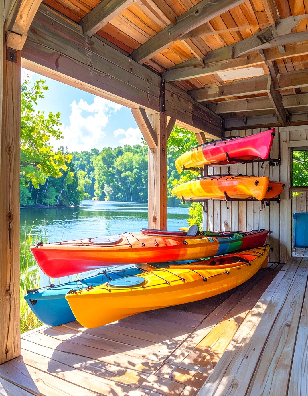 Under Deck Kayak and Canoe Storage Rack - 30 under deck storage ideas