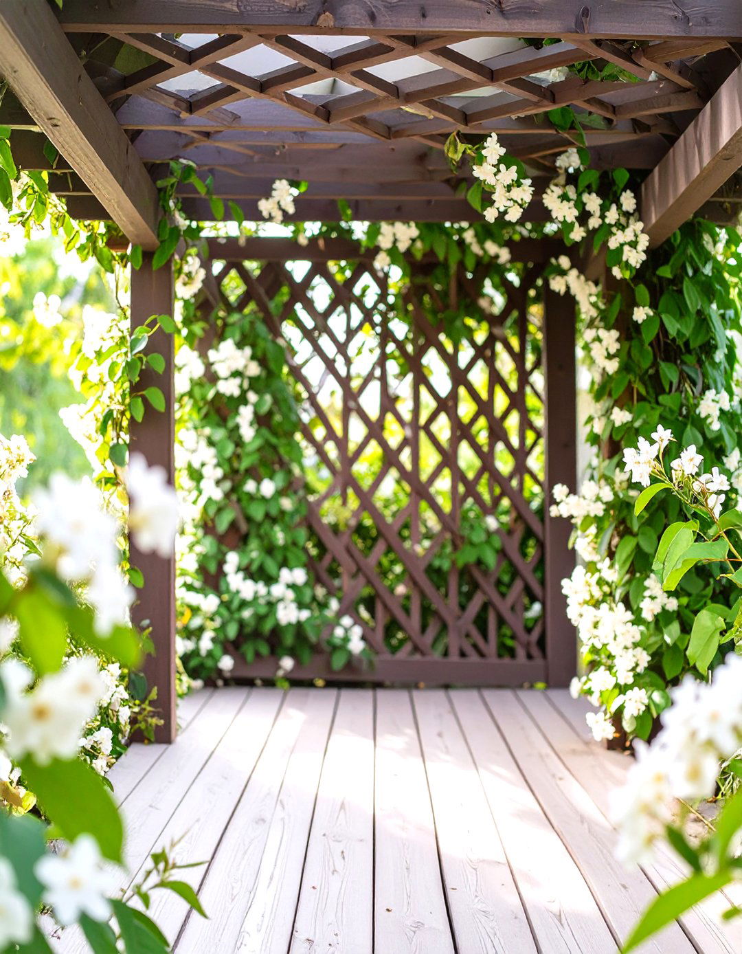 Under Deck Lattice as a Climbing Plant Trellis - 30 under deck lattice ideas