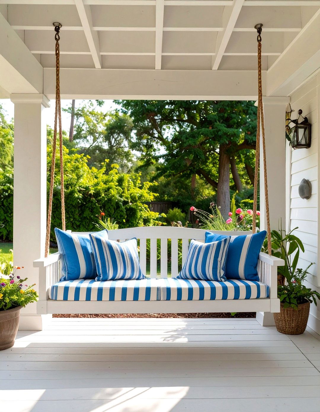 Under Deck Patio with a Porch Swing - 30 under deck patio ideas