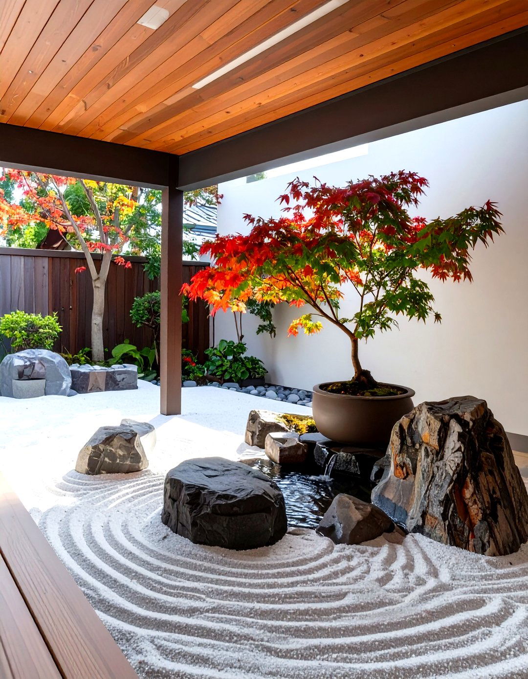 Under Deck Water Feature and Zen Garden - 30 under deck ideas