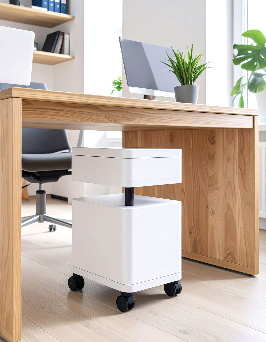 Under Desk Mobile Pedestals - 30 small office interior design ideas