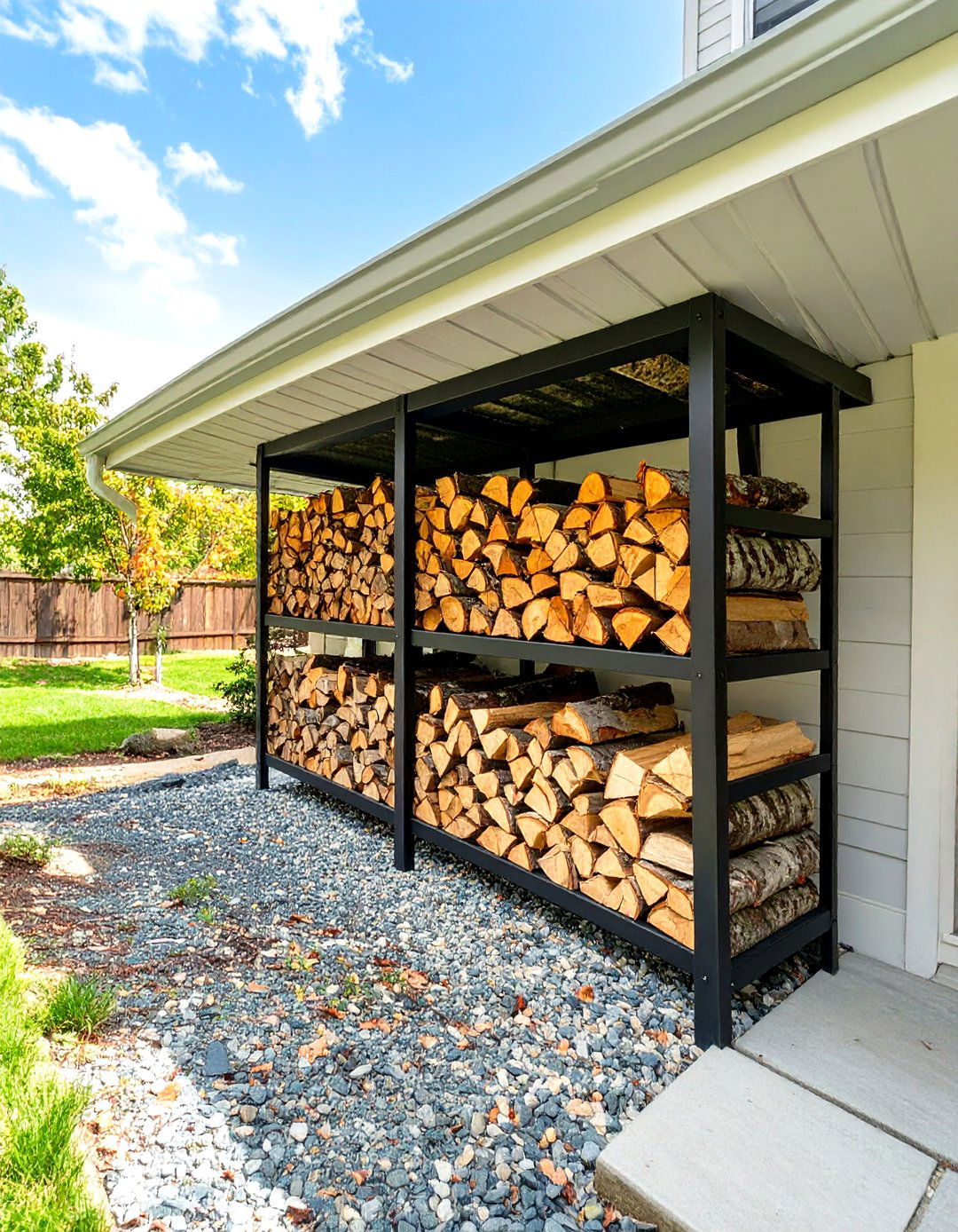 Under Porch Firewood Storage Rack - 30 under porch ideas