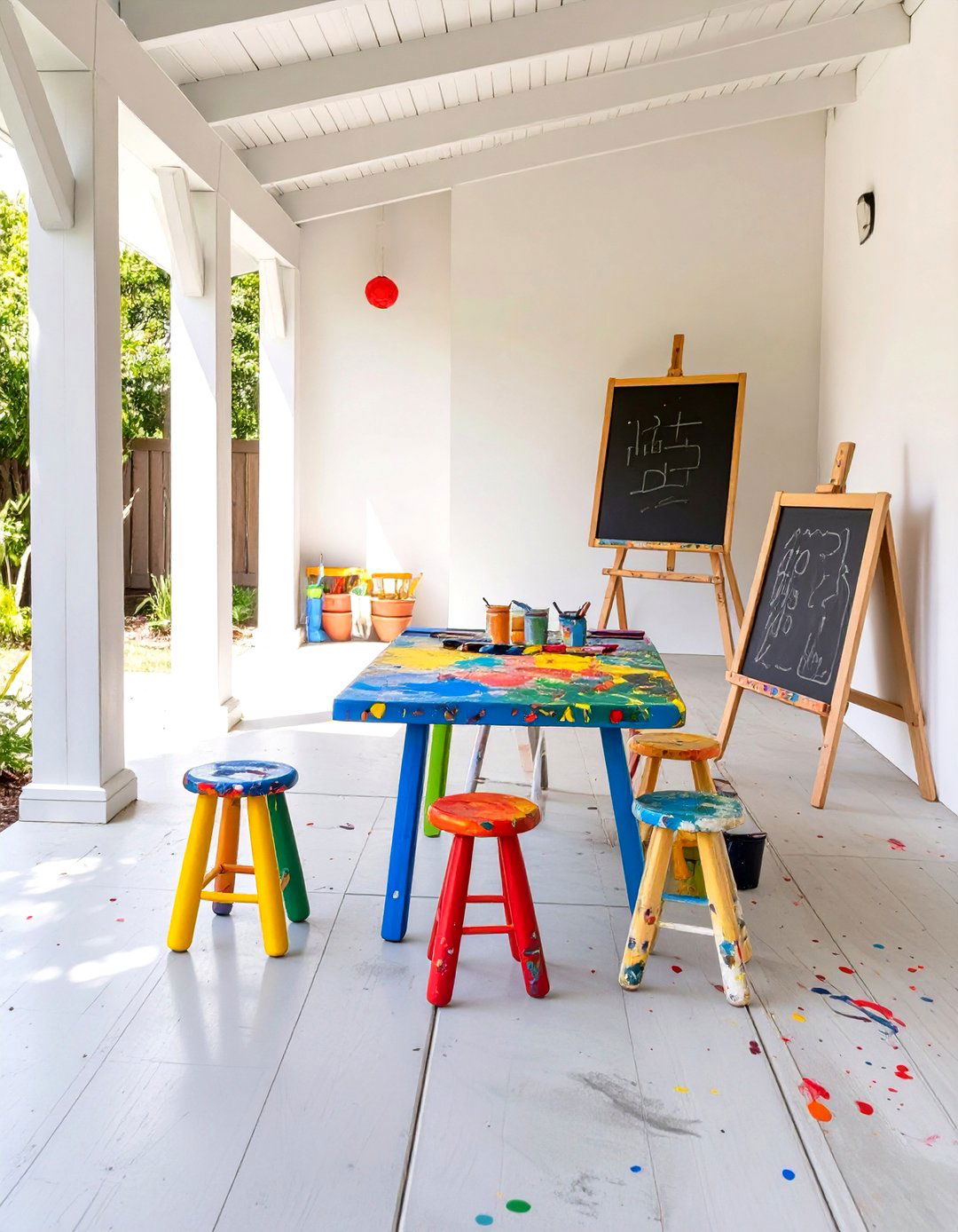Under Porch Kids Art and Craft Zone - 30 under porch ideas
