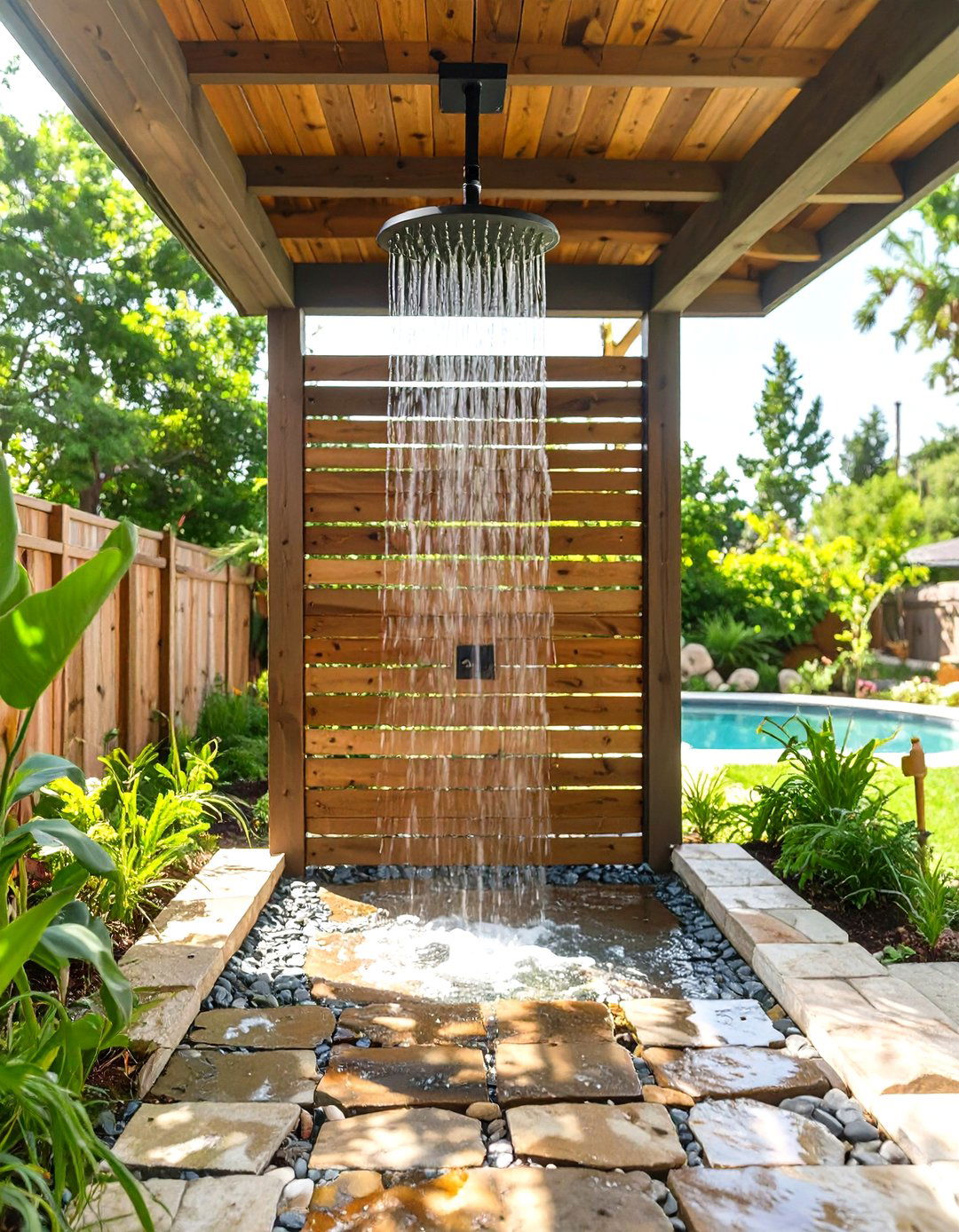 Under Porch Outdoor Shower Area - 30 under porch ideas