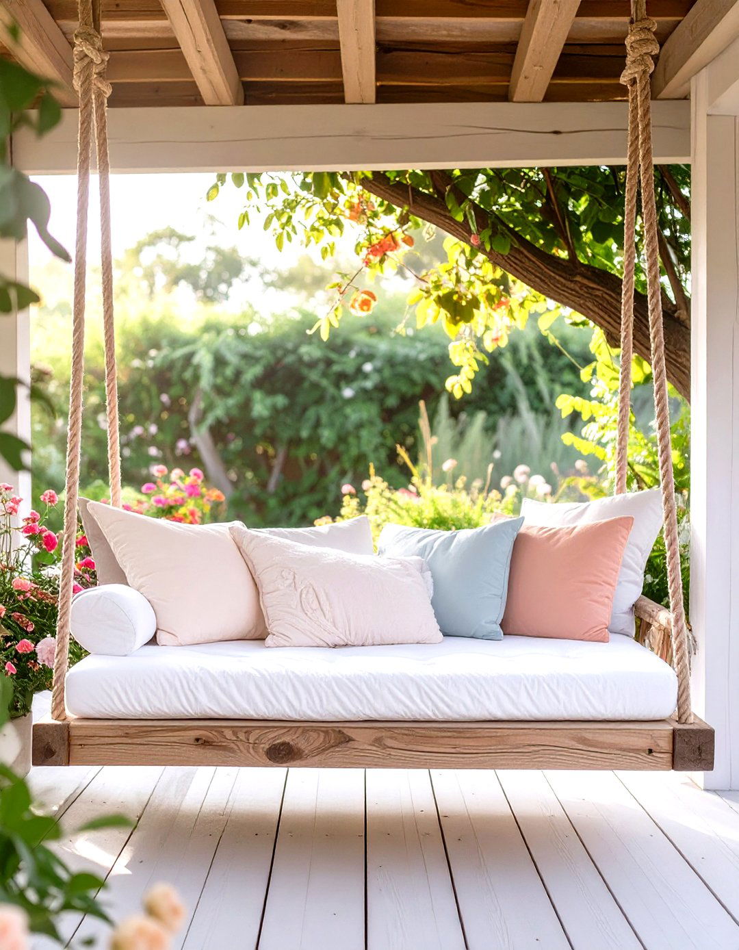Under Porch Swing Bed Nook - 30 under porch ideas