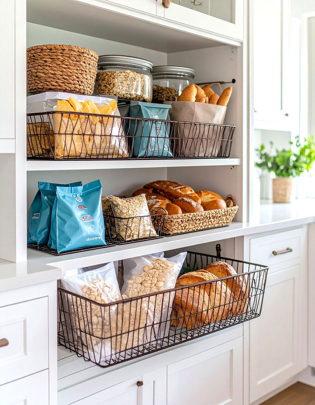 Under Shelf Basket Pantry - 30 pantry ideas for small kitchen