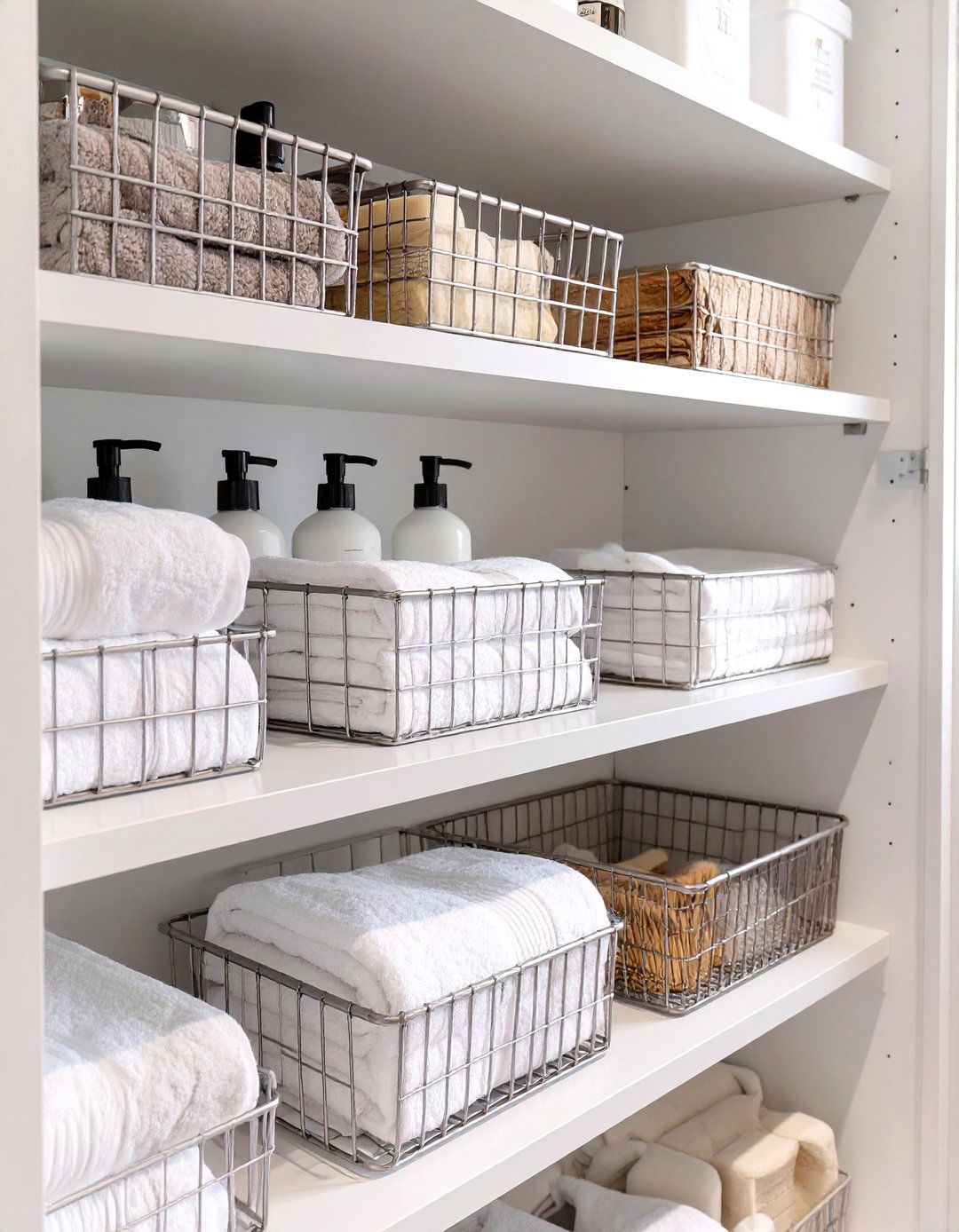 Under Shelf Hanging Baskets - 30 bathroom closet organization ideas