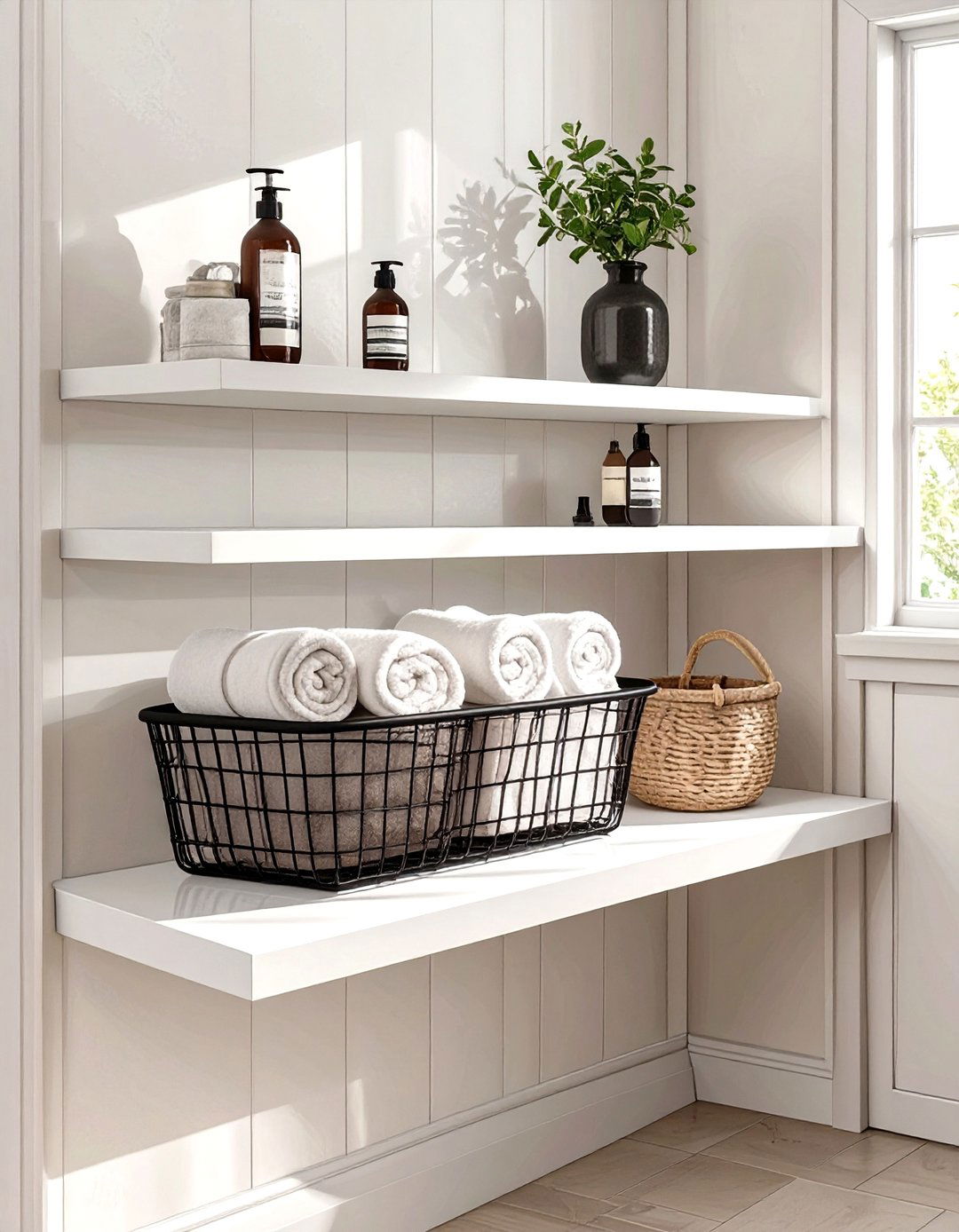 Under Shelf Wire Baskets - 30 bathroom organizer ideas