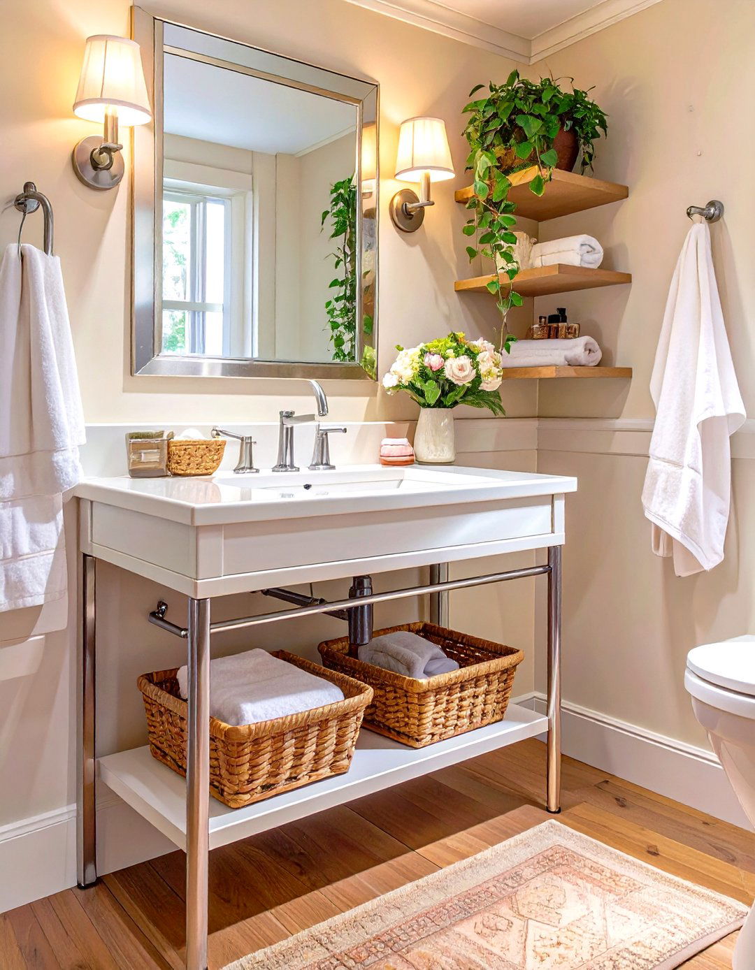 Under Sink Open Shelving Unit - 30 shelves very small bathroom storage ideas