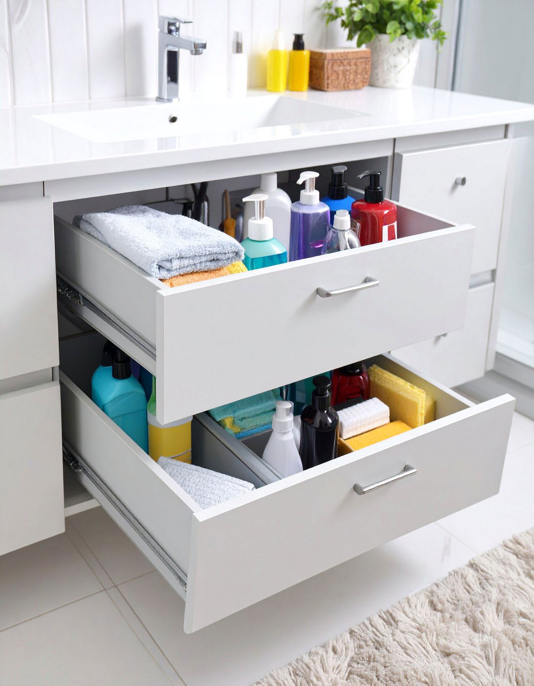 Under Sink Pull Out Drawers Bathroom - 30 bathroom organizer ideas