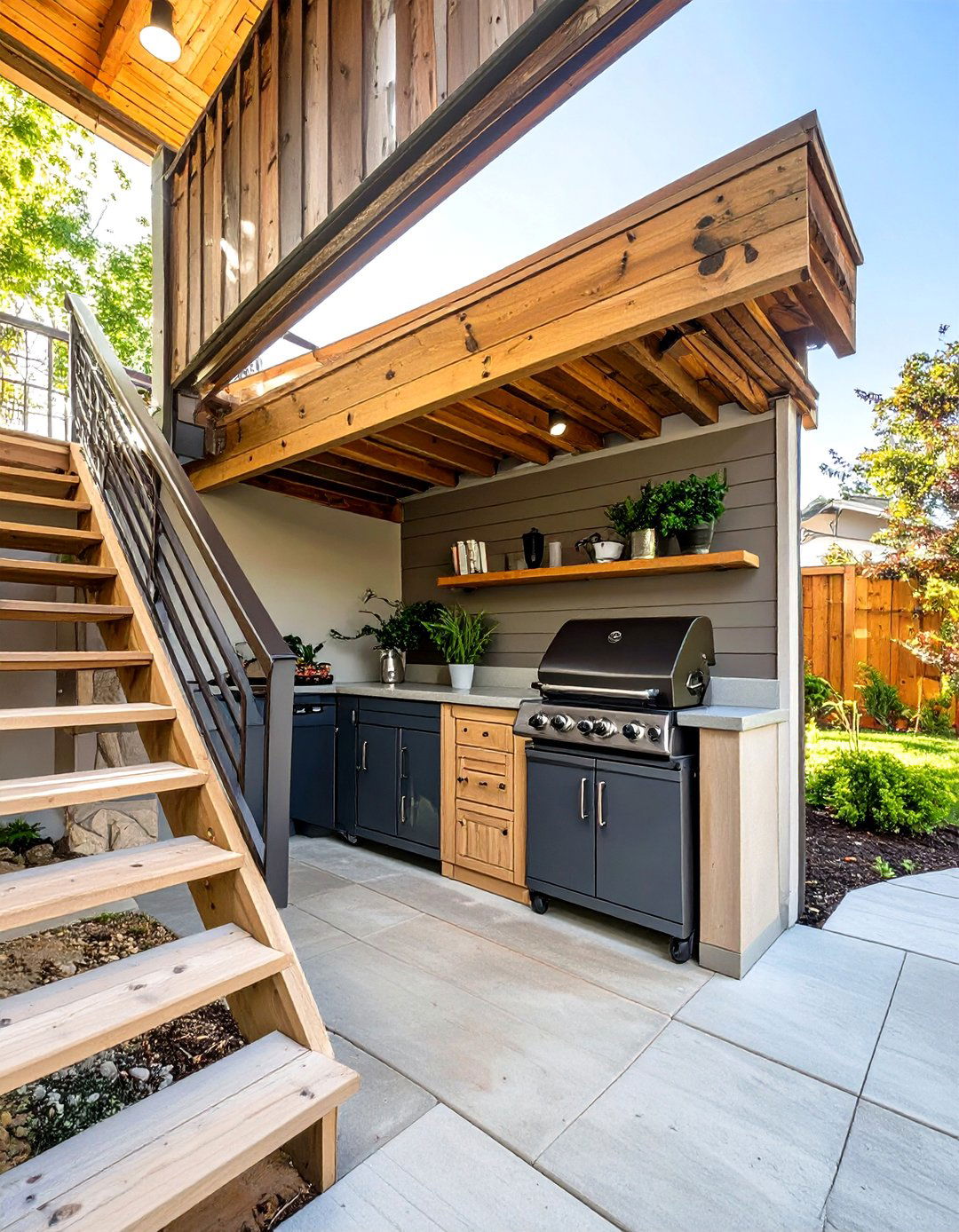 Under Stair BBQ and Storage Nook - 30 small outdoor bbq area ideas