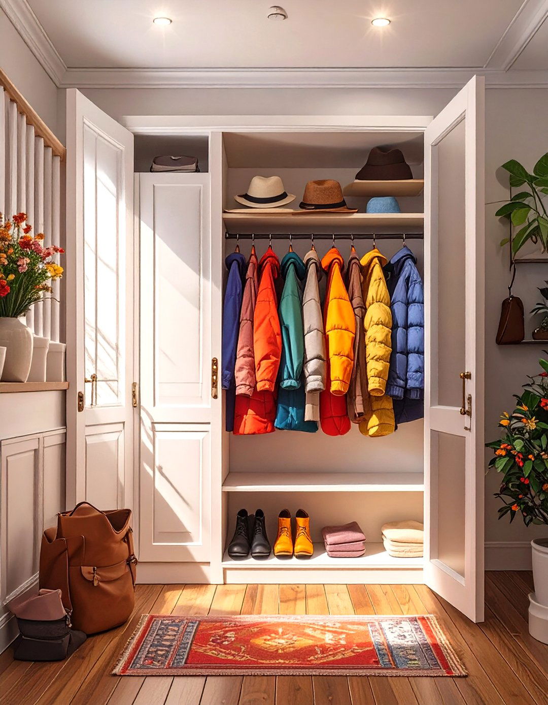 Under Stair Coat and Jacket Closet - 30 under stair closet storage ideas