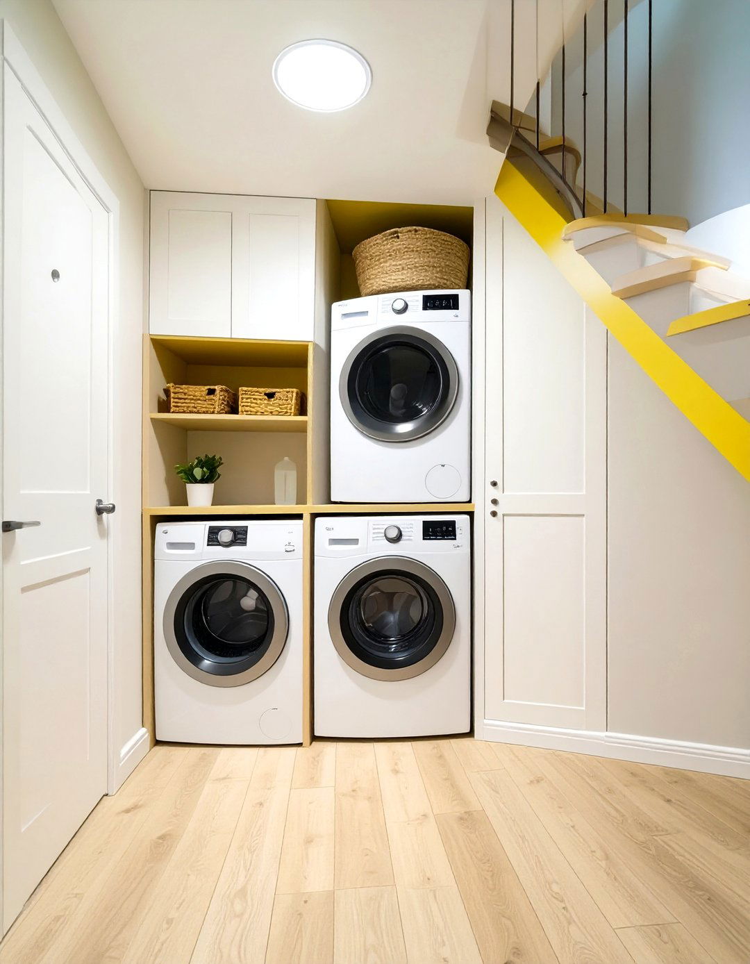 Under Stair Laundry Station - 30 under stair closet storage ideas