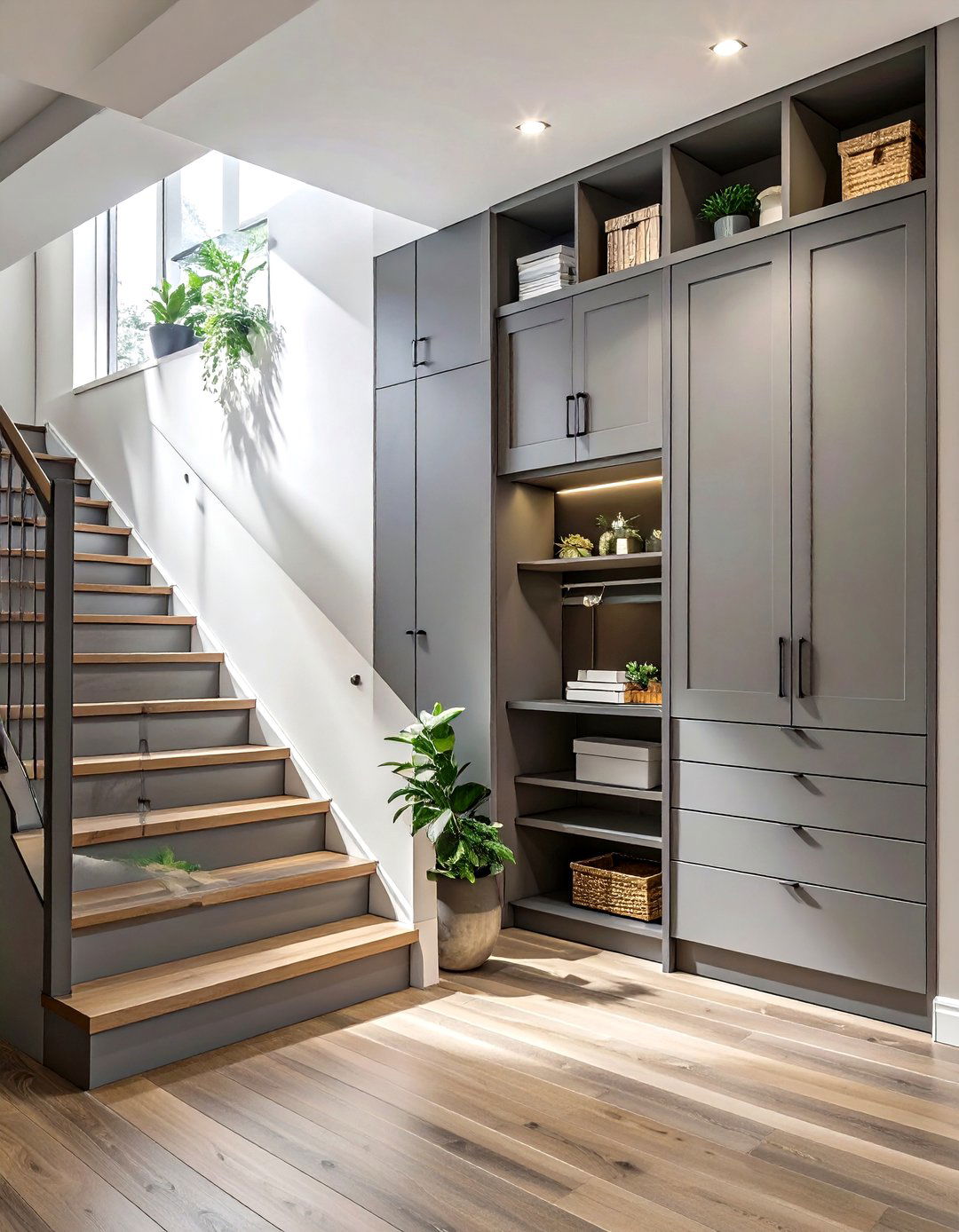 Under Stair Minimalist Cabinet Doors - 30 under stair closet storage ideas