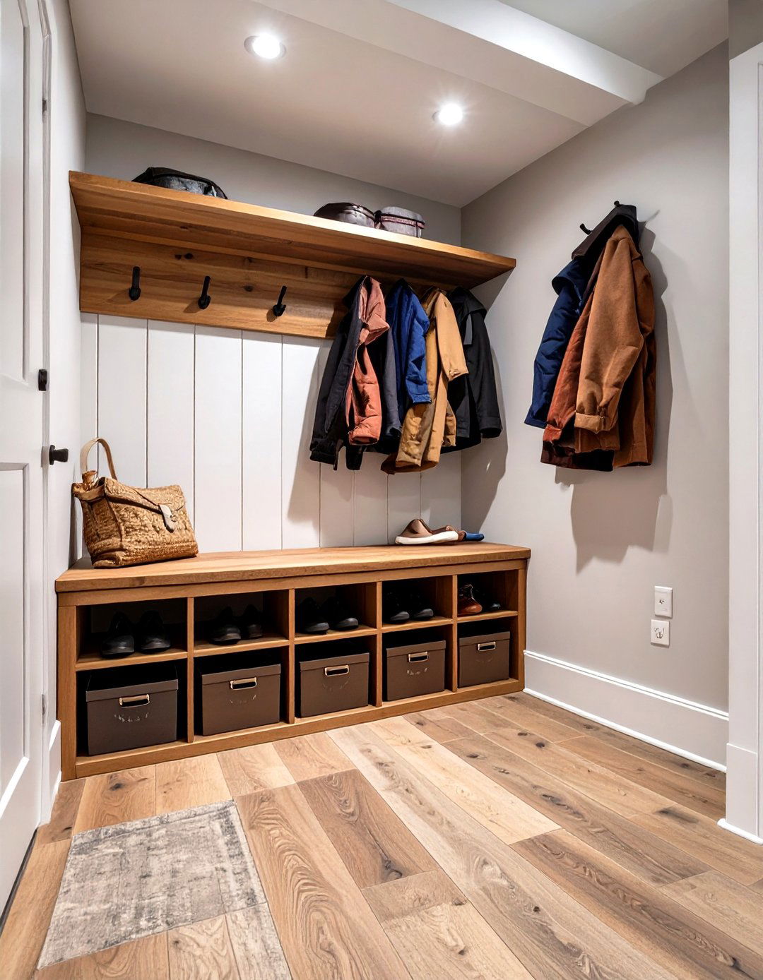 Under Stair Mudroom Bench and Storage - 30 under stair closet storage ideas