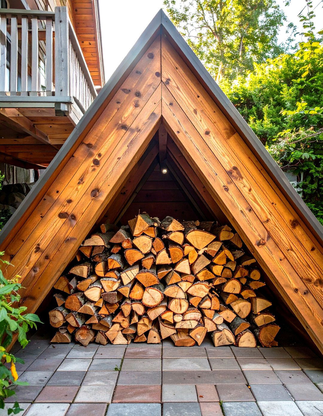 Under Stair Outdoor Firewood Nook - 30 outdoor firewood storage ideas