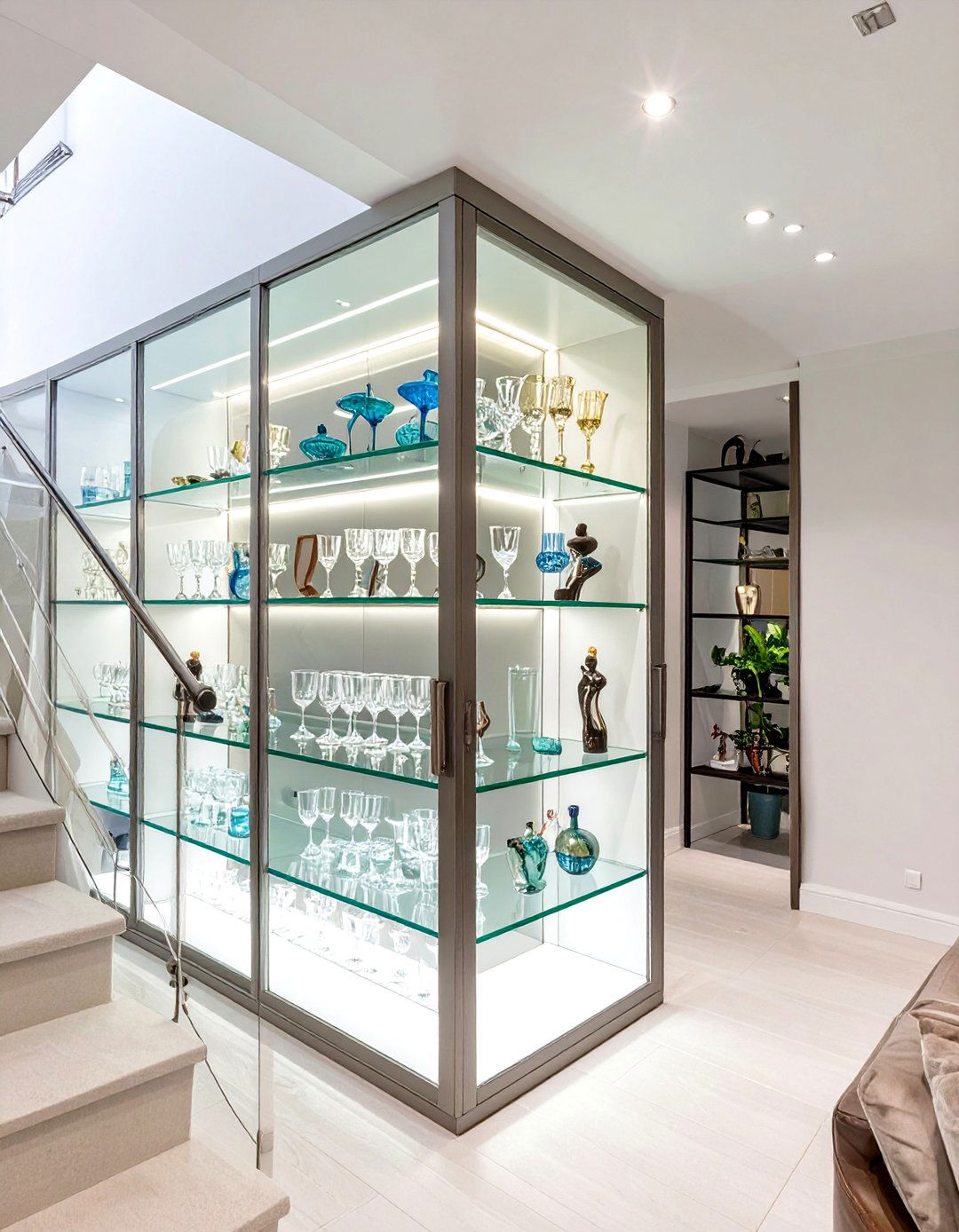 Under Stairs Enclosed Glass Display - 30 under stairs closet ideas