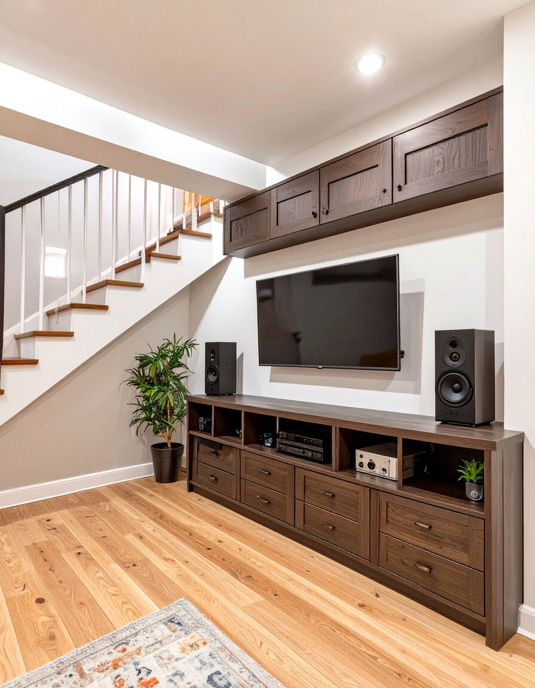 Under Stairs Media Center - 30 under stairs closet ideas