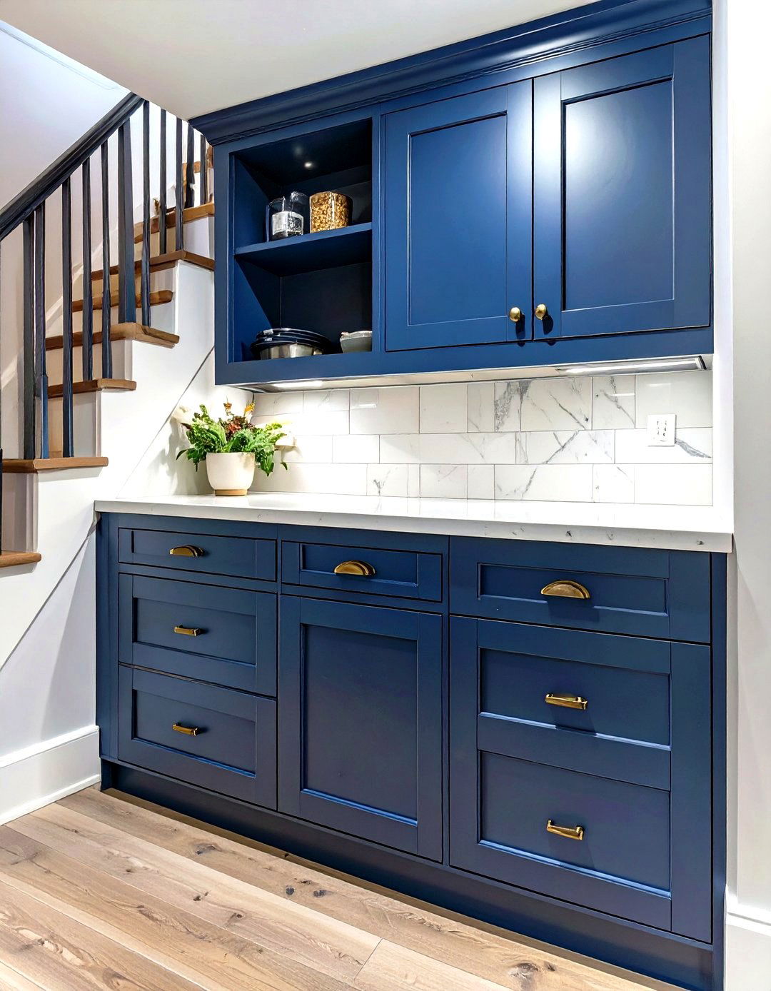 Under Stairs Pantry with Custom Cabinetry - 30 under stairs pantry ideas