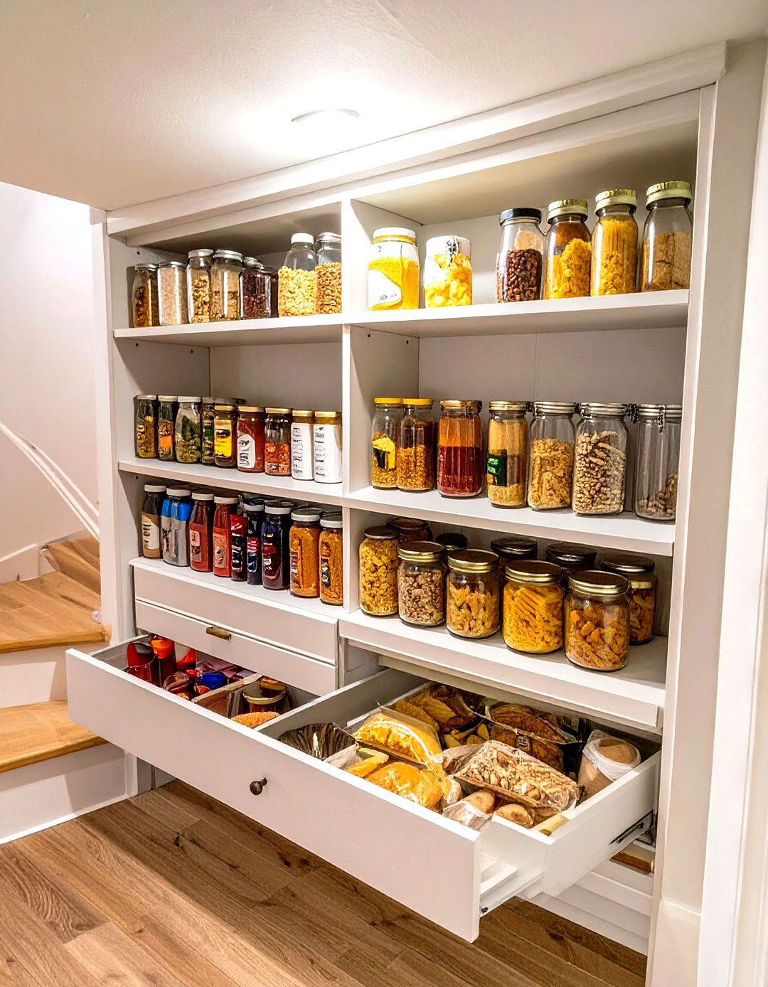 Under Stairs Pantry with Pull Out Drawers - 30 under stairs pantry ideas