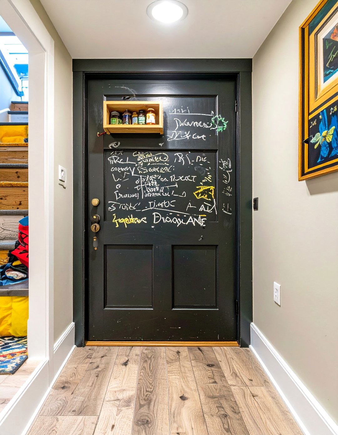 Under Stairs Pantry with a Chalkboard Door - 30 under stairs pantry ideas