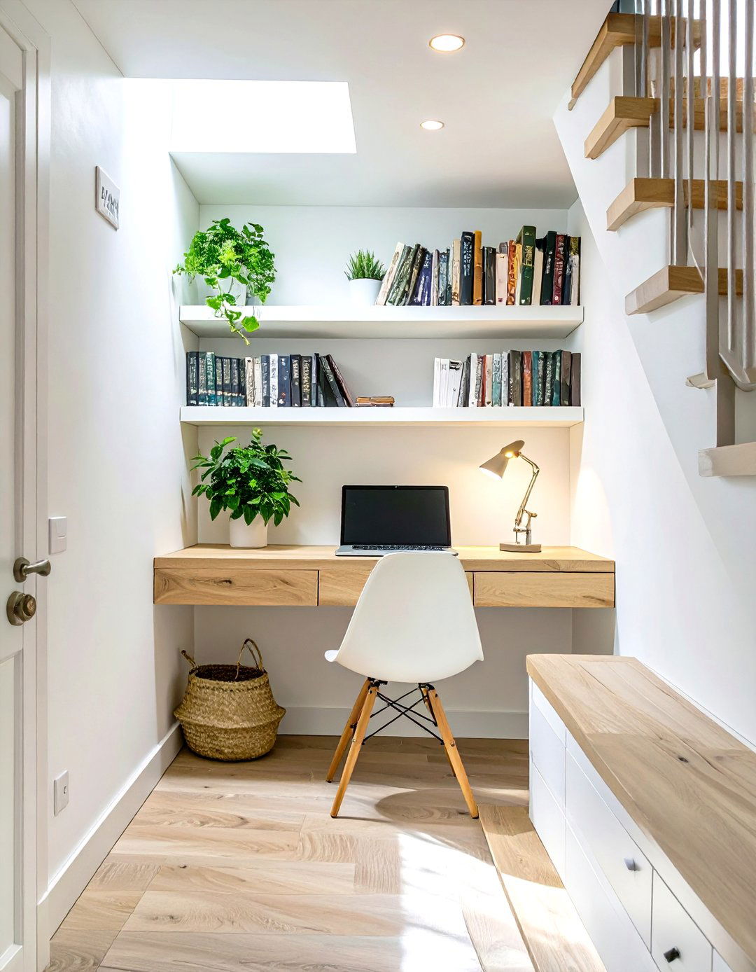 Under Stairs Small Office Nook - 30 small office space ideas