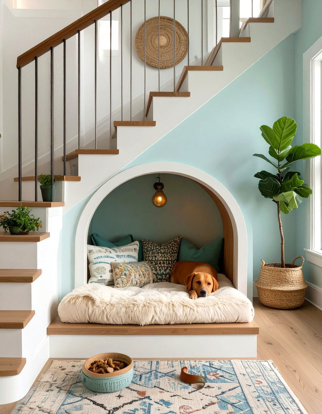 Under Stairway Pet Den - 30 stairway decor ideas