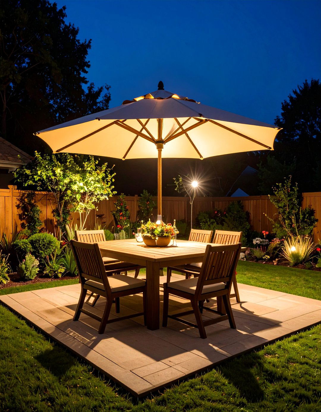 Under Umbrella Patio Lighting - 30 backyard lighting ideas