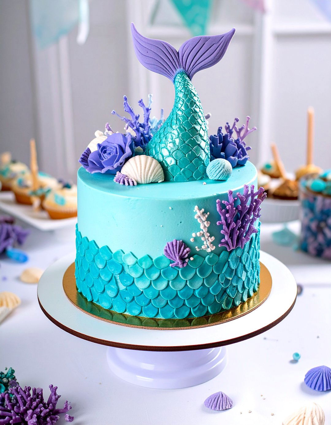 Under the Sea Mermaid Cake - 30 baby shower cake ideas