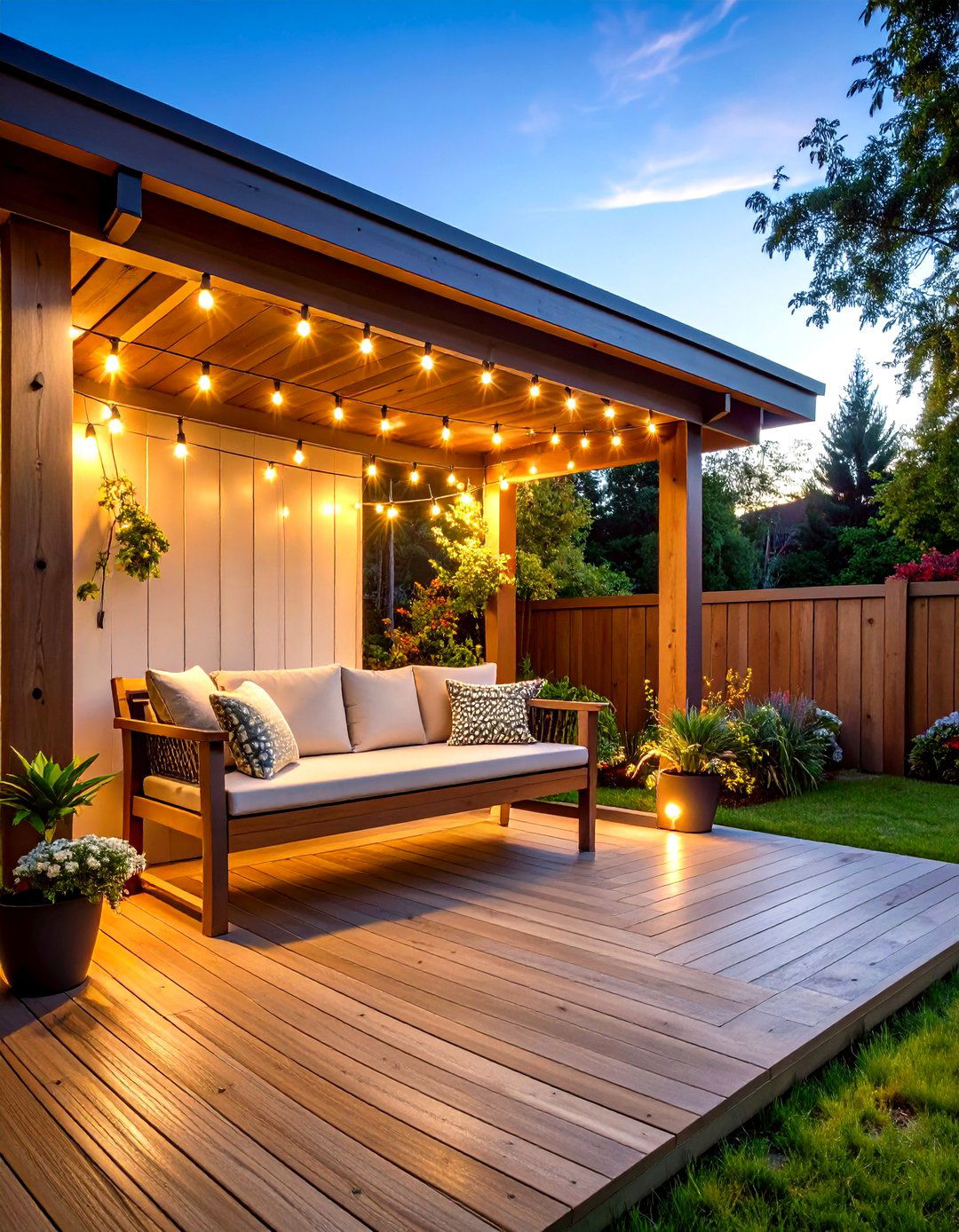 Undercabinet Deck Outdoor String Light Idea - 30 outdoor string light ideas